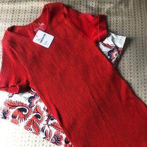 Free people red fitted top